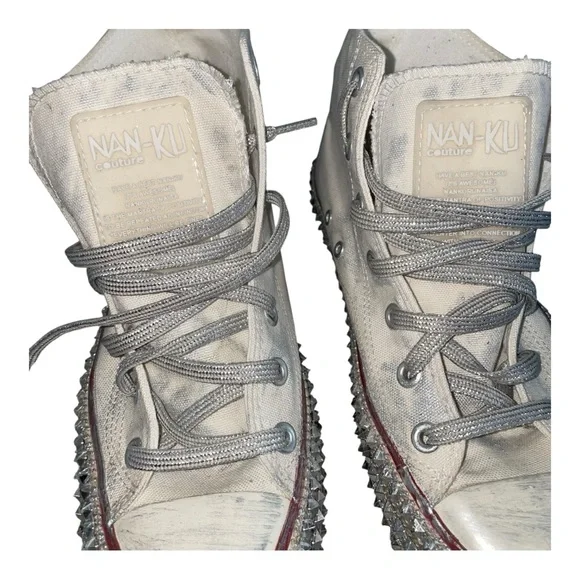 Nan-ku Couture x Free People studded and bejeweled sneakers Size US 8 - Picture 2 of 7